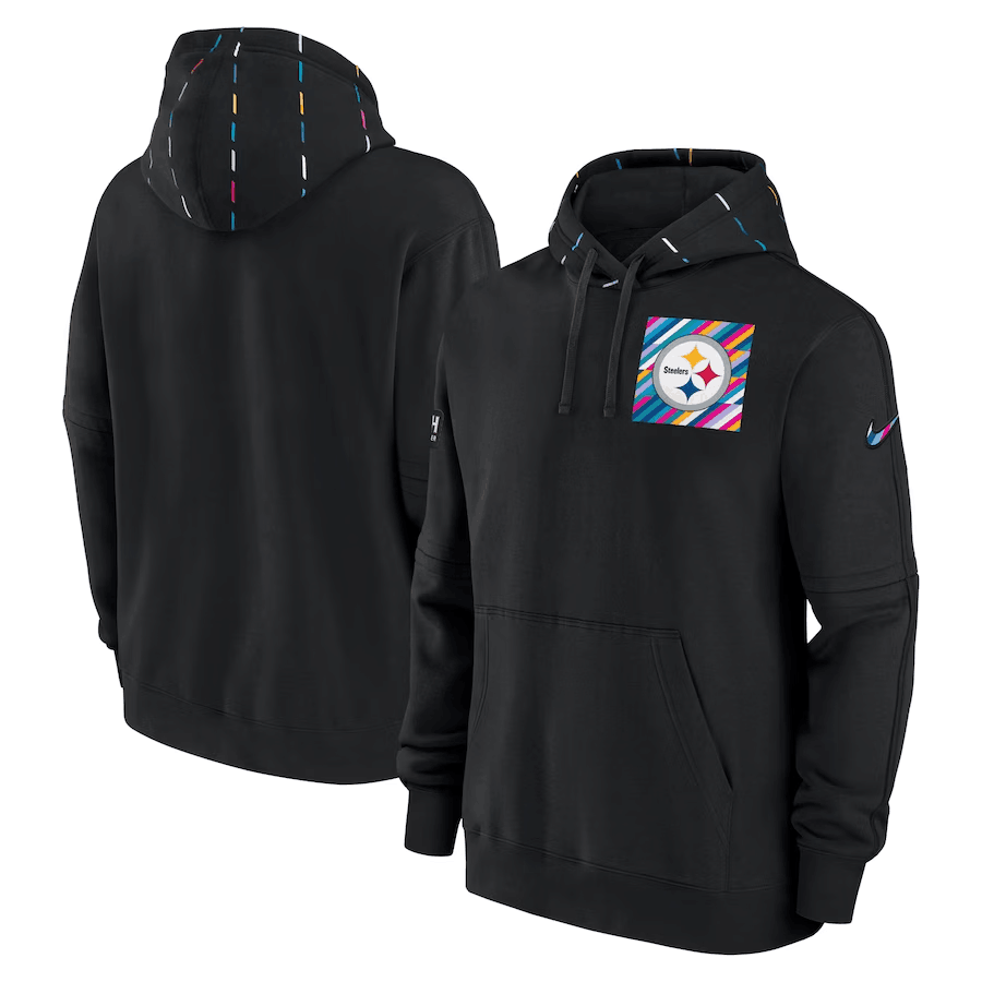 Men's Pittsburgh Steelers Black 2023 Crucial Catch Club Pullover Hoodie Men's Pittsburgh Steelers Black 2023 Crucial Catch Club Pullover Hoodie